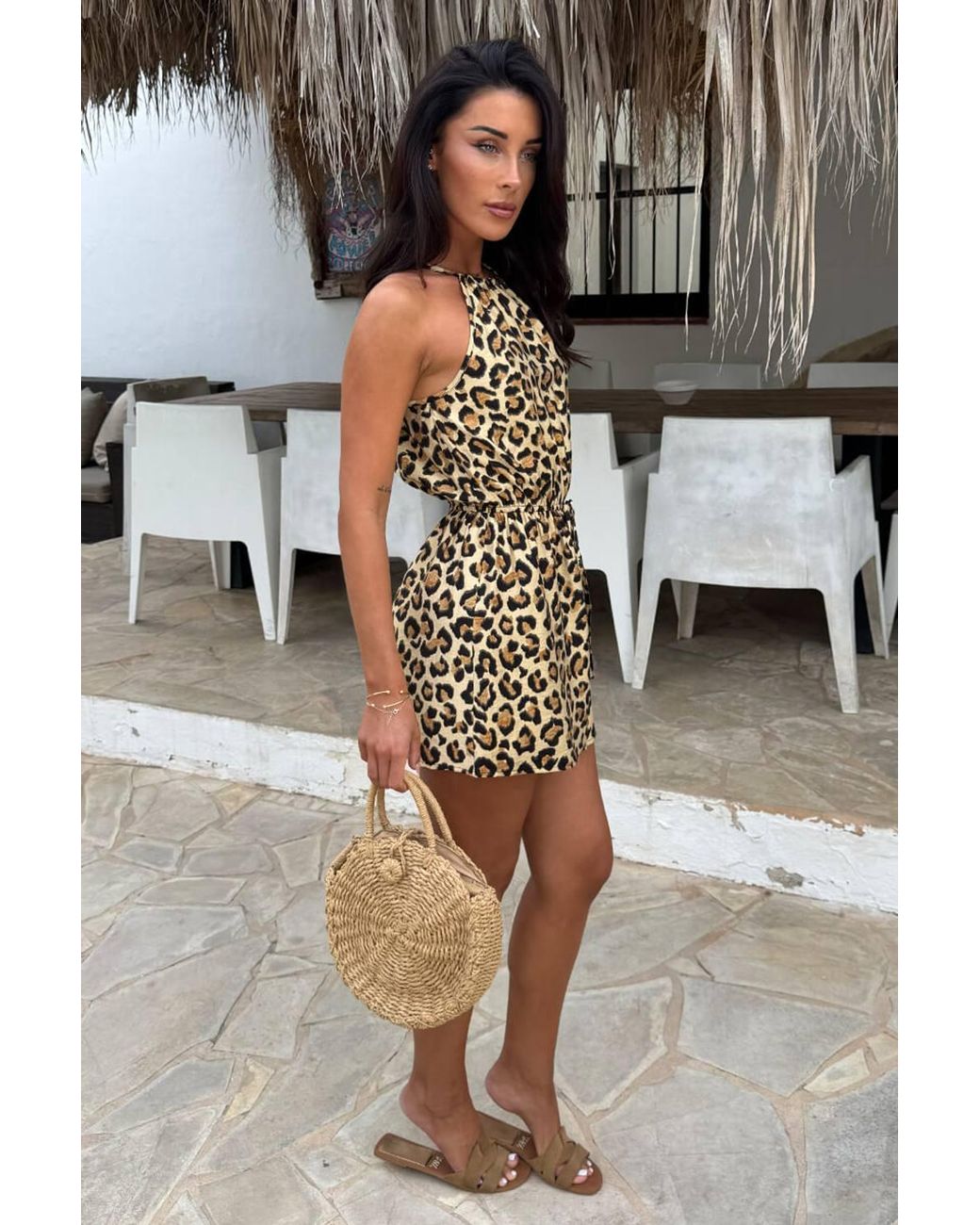 AX Paris Multicolor Multi Leopard Print Drawstring Waist Playsuit
