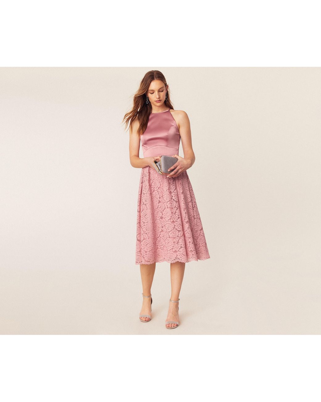 oasis pink lace dress