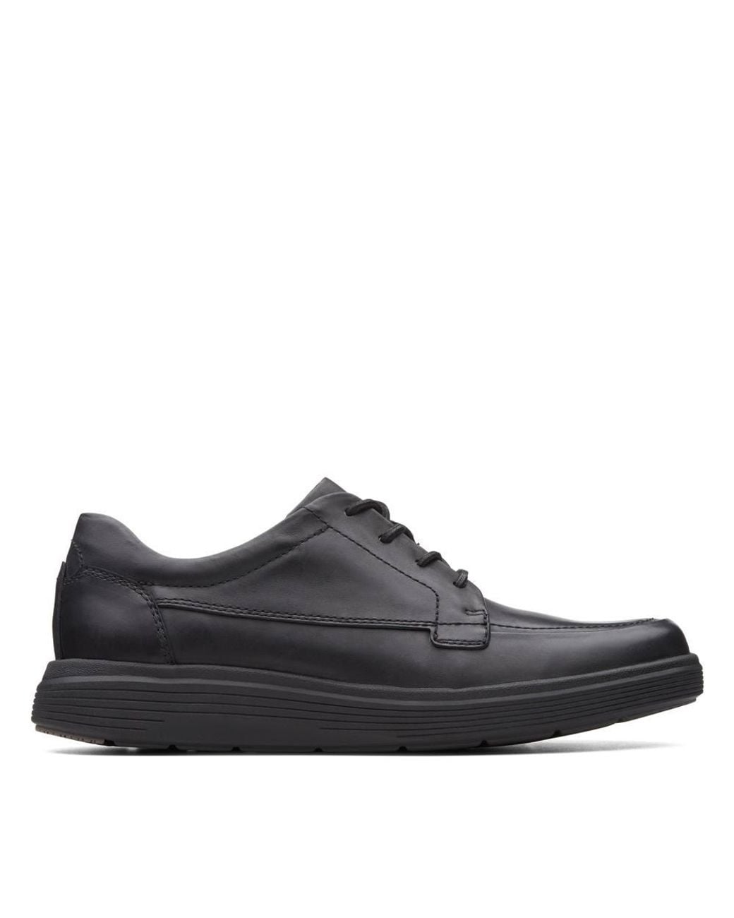 Clarks Black Un Abode Ease Leather Derby Shoes, Lace Up for men