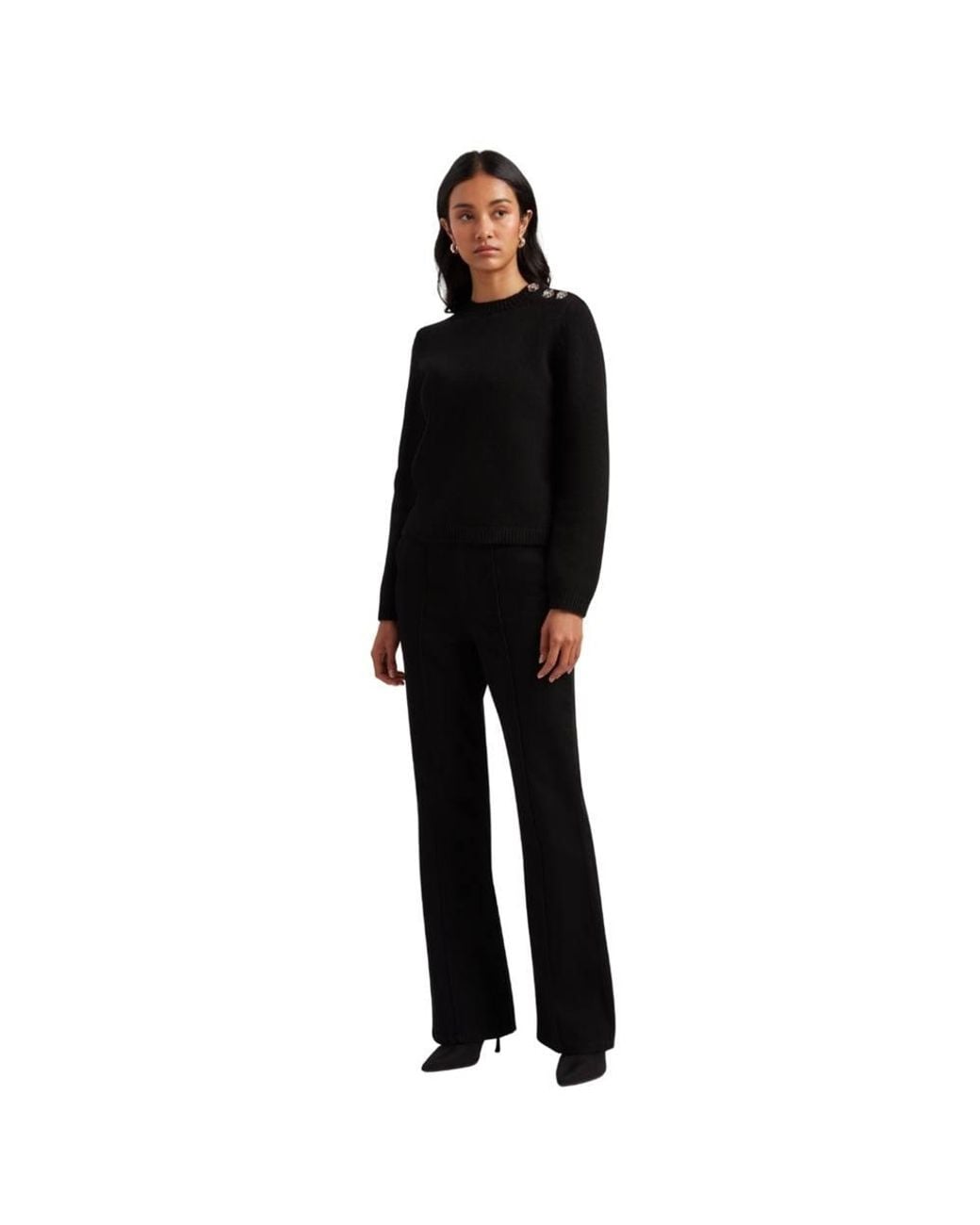 Ted Baker Black Janha Long Sleeve Crew Neck Sweater
