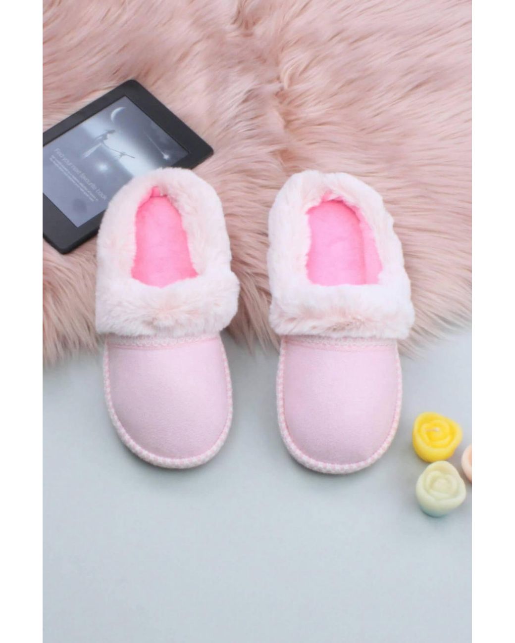 AJVANI Pink Flat Heel Slippers