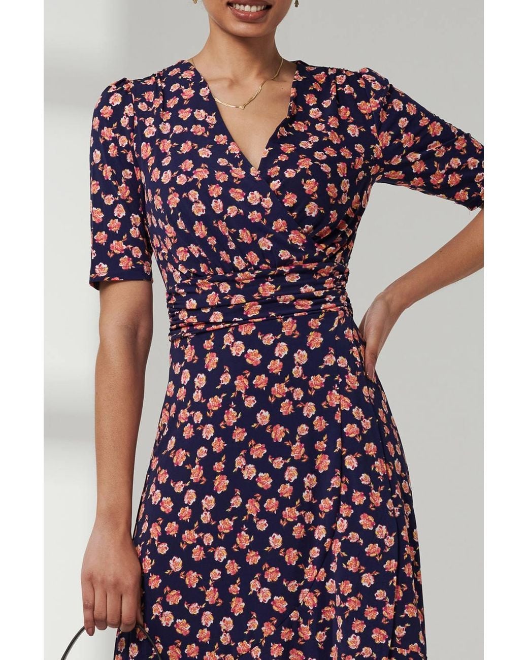 Jolie Moi Red Print Viscose Frill Hem Maxi Dress