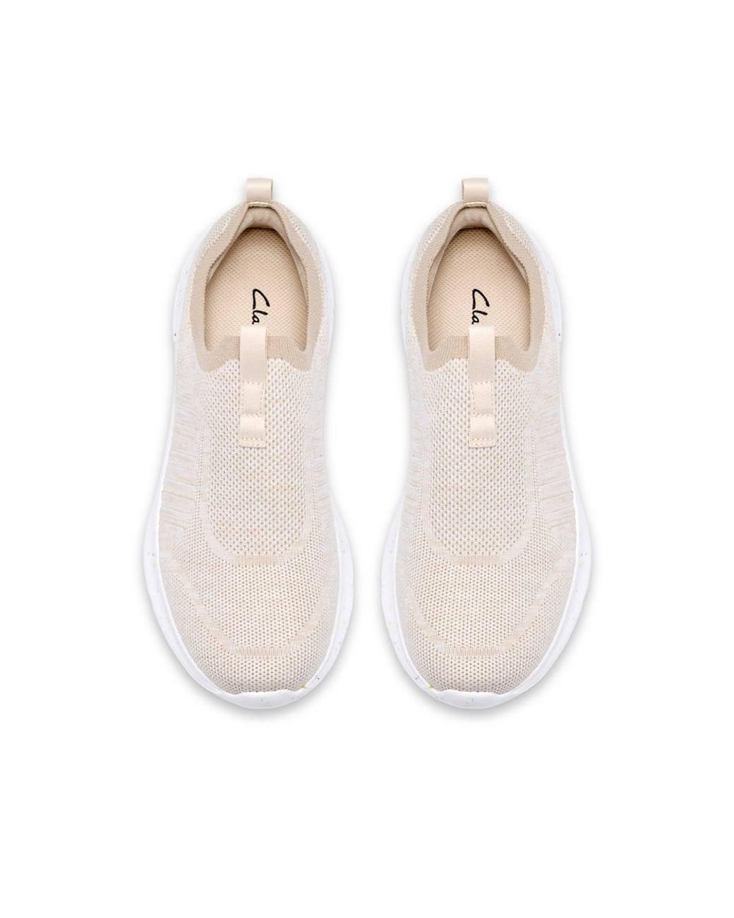 Clarks White Izza Slip Trainers