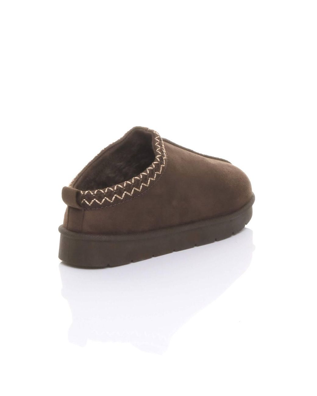 AJVANI Natural Faux Fur Lined Comfy Aztec Embroidered Ultra Mini Booties Slippers