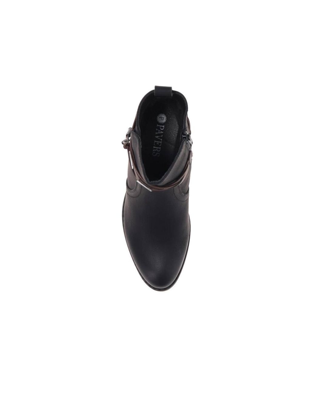 Pavers Black Western-Heeled Ankle Boots