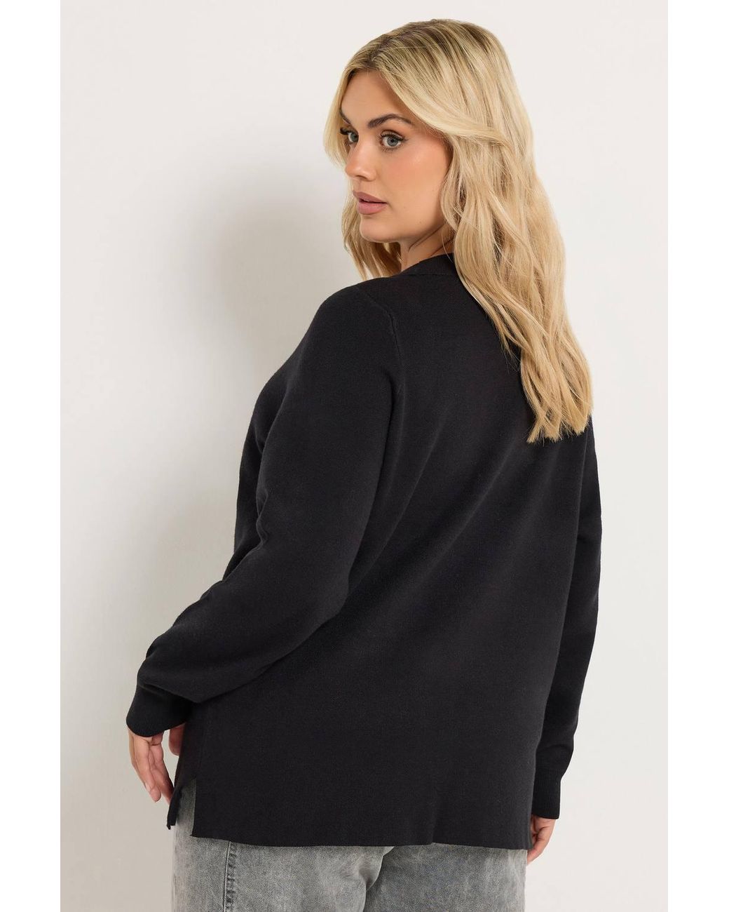 Yours Black Crew Neck Knitted Premium Jumper