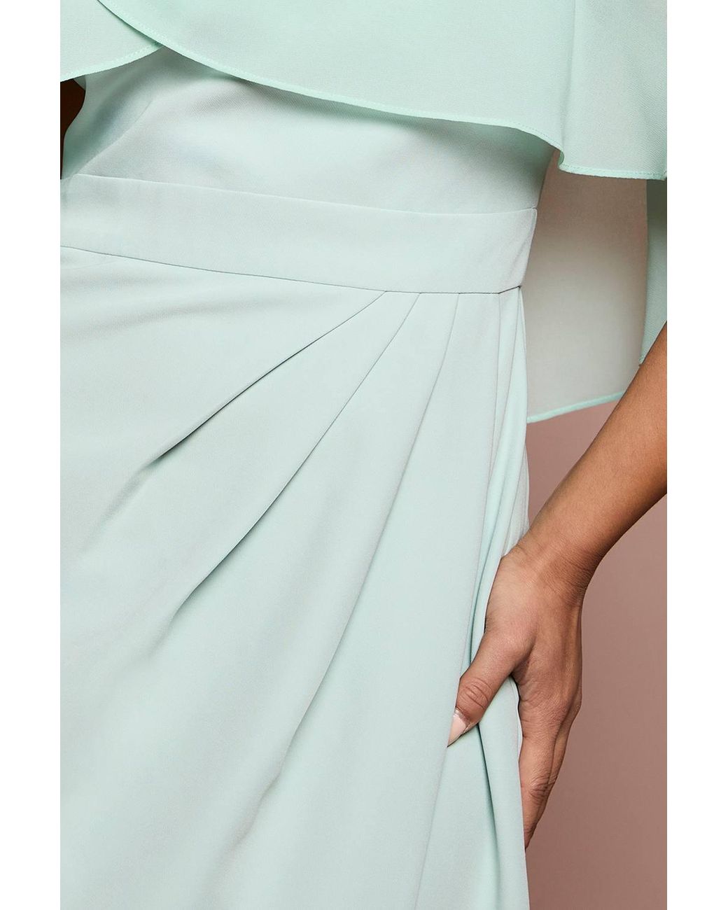 Coast Green Petite Chiffon Cape Midi Dress