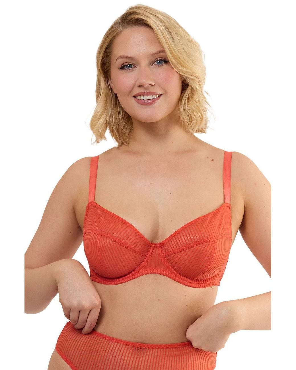 Playful Promises Red Veronica Microstripe 'Plunge Bra'