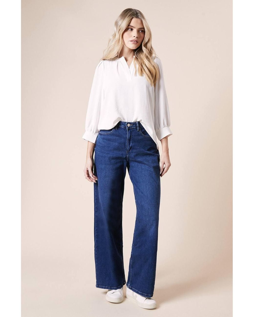 Dorothy Perkins Blue Wide Leg Denim Jeans