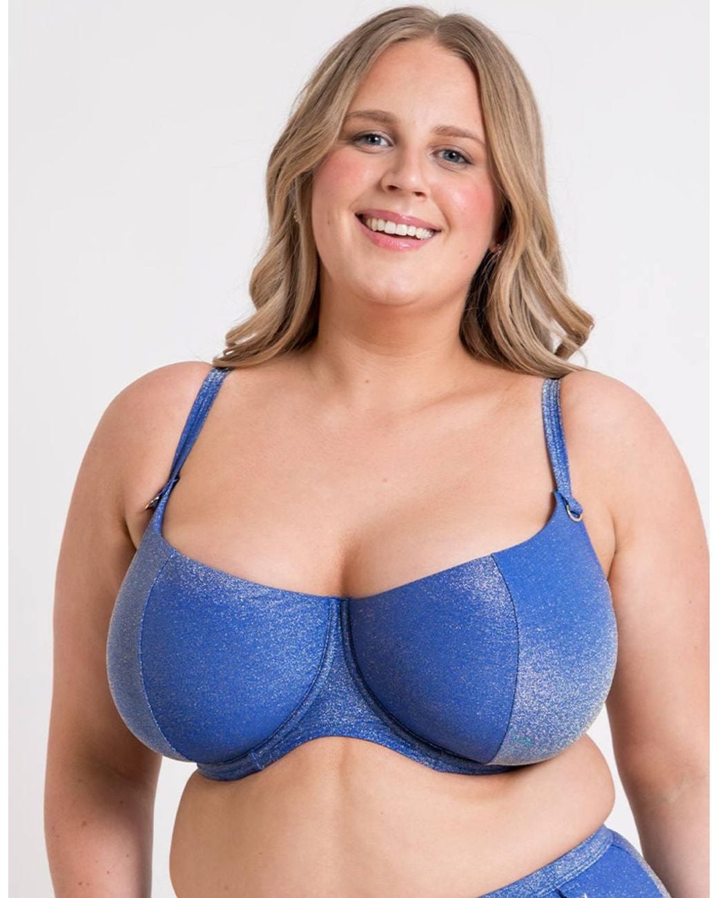 Curvy Kate Blue Sapphire Seas Balcony Bikini Top Underwired