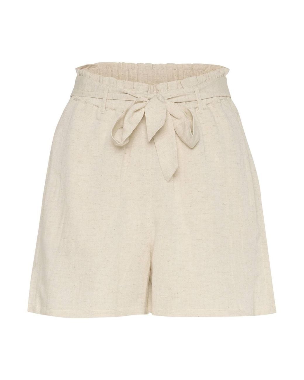 Kaffe Natural Karoline High Waisted Belt Shorts