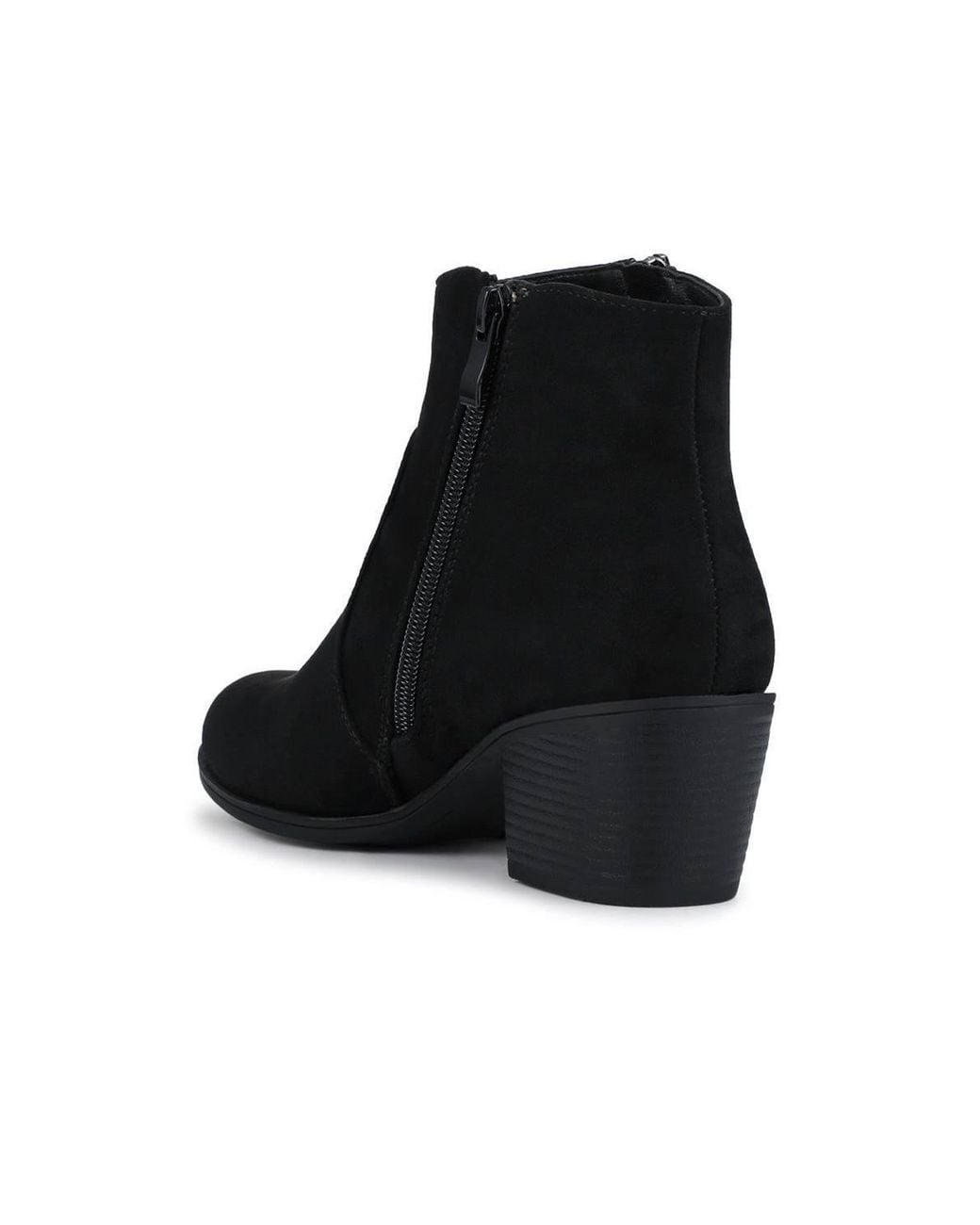 Pavers Black Western-Heeled Ankle Boots