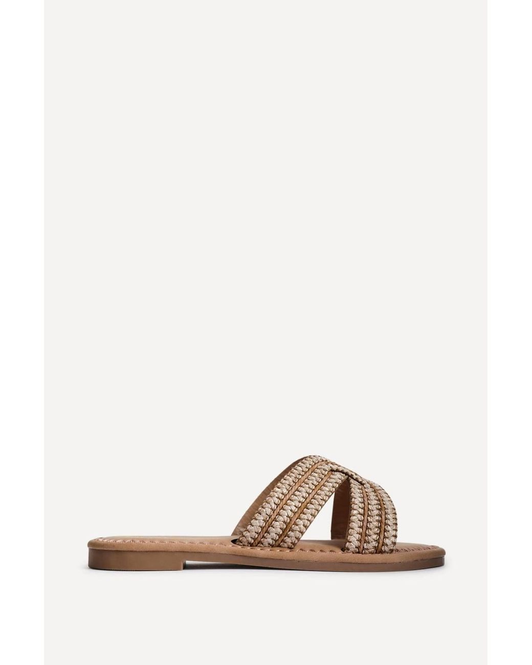 Linzi Natural Solar Flat Slider Sandals