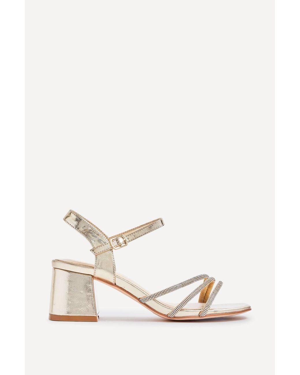 Linzi Natural Mariah Wide Fit Diamante Heels