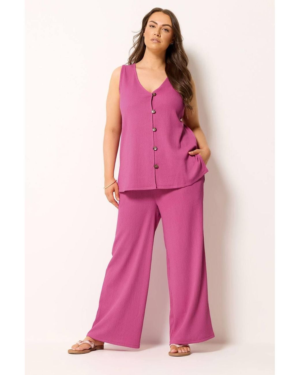Yours Pink Textured Waistcoat