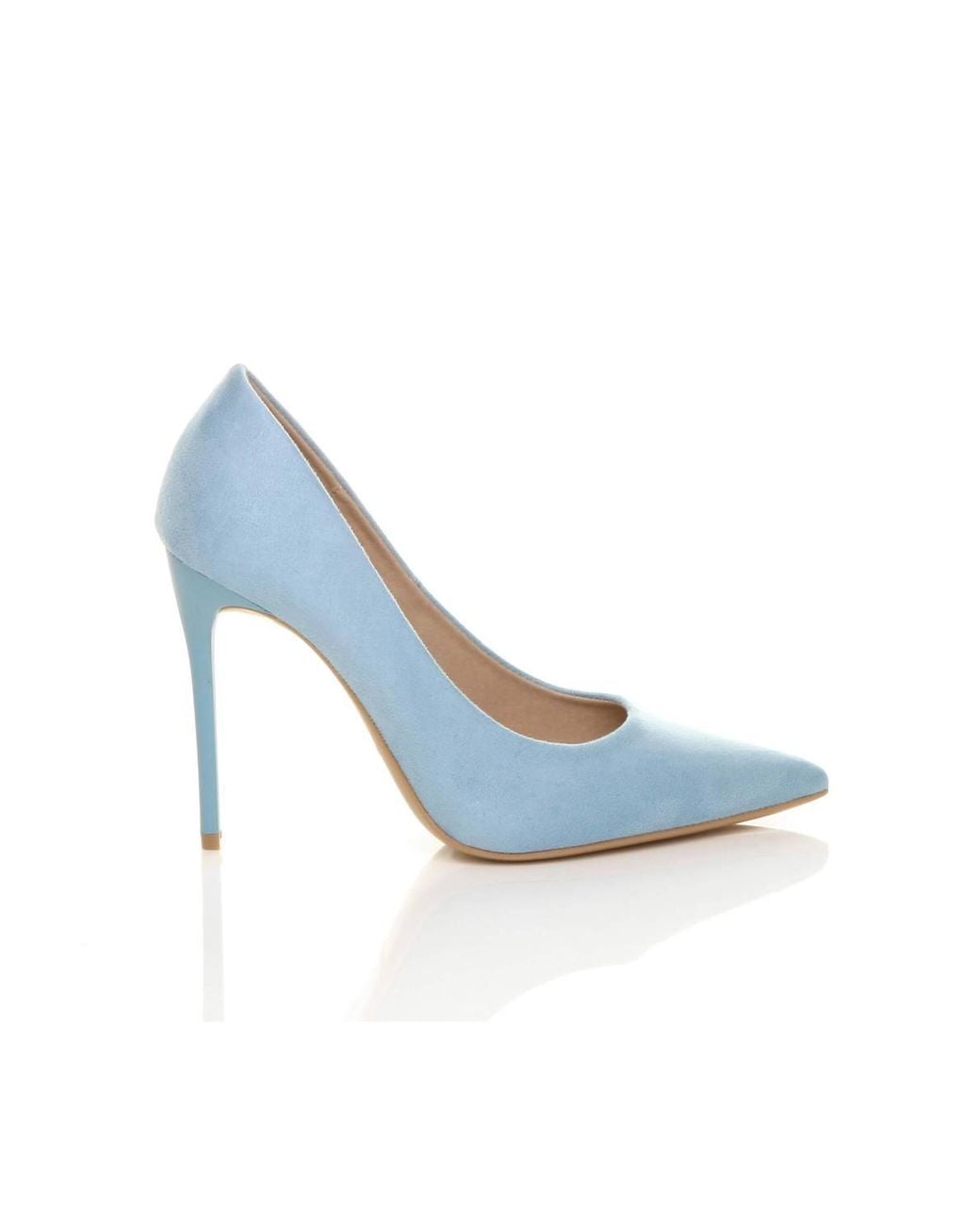 AJVANI Blue High Stiletto Heel Pointed Toe Court Shoes