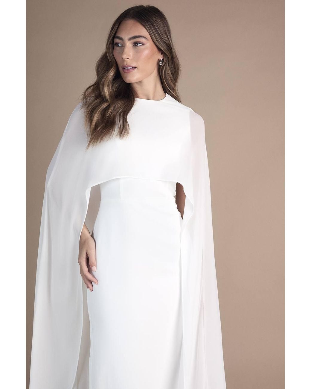 Coast White Cape Maxi Wedding Dress
