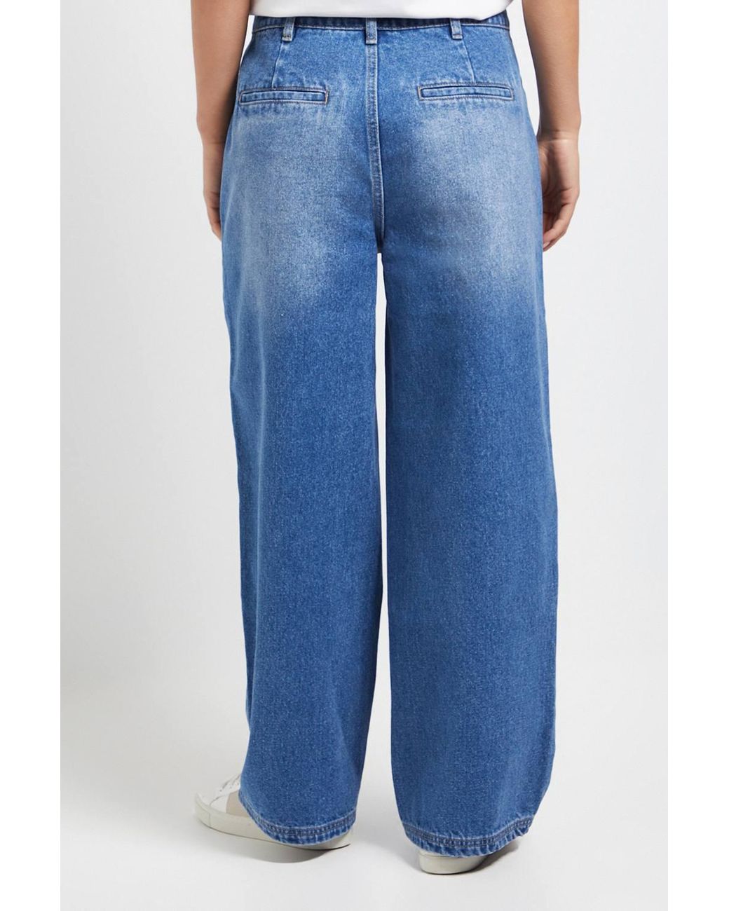 Dorothy Perkins Blue Petite Wide Leg High Waist Denim Jeans