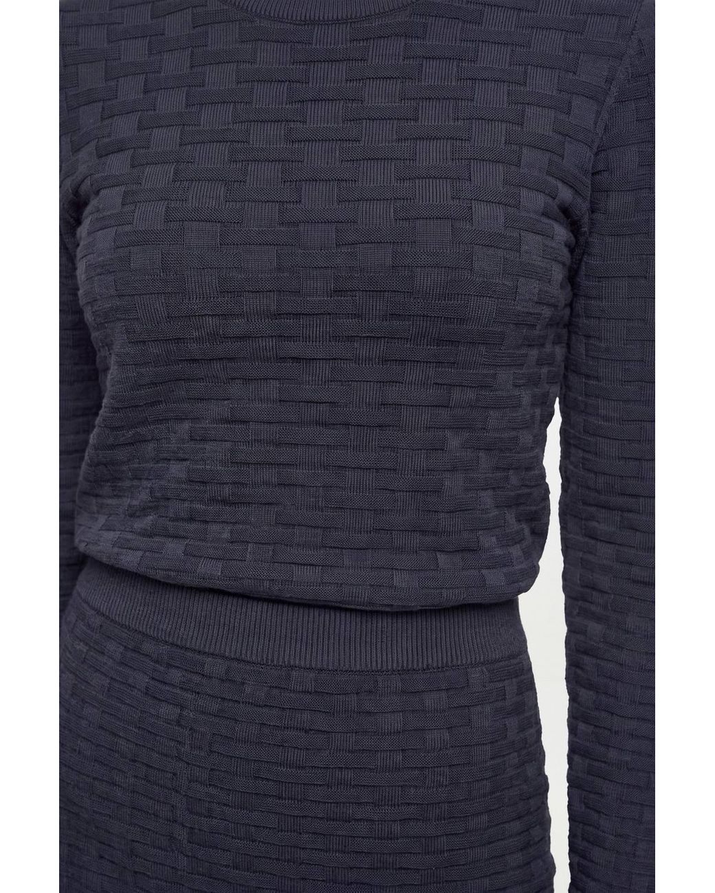 Wallis Blue Pointelle Midi Knitted Skirt