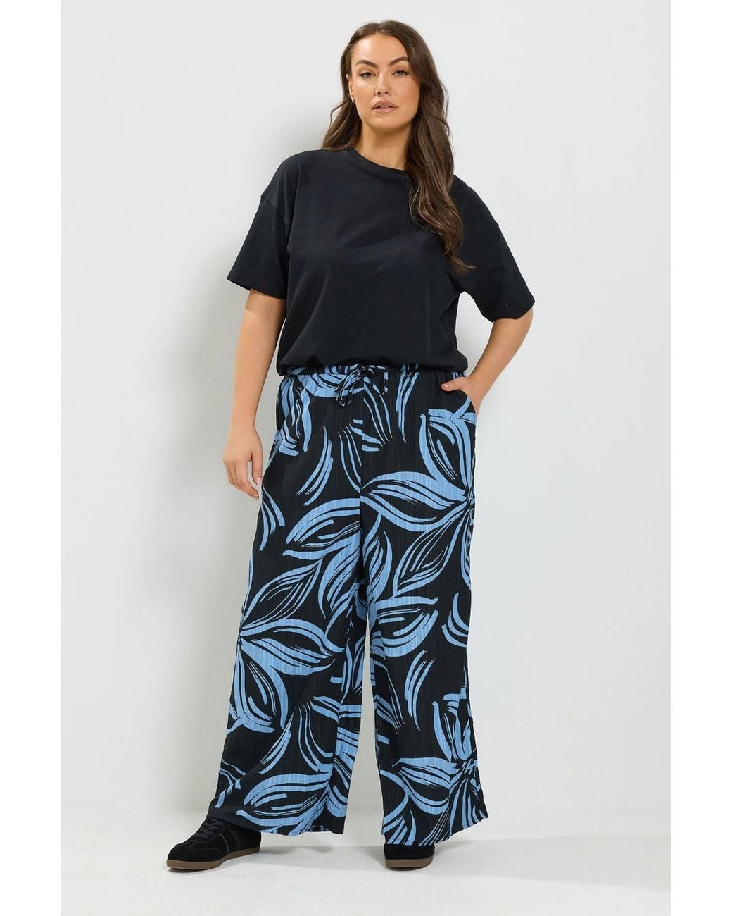Yours Blue Wide Leg Trousers