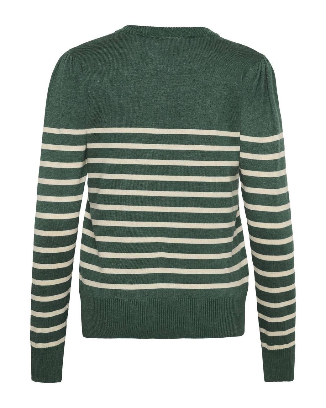 Saint Tropez Green Milasz Slim Fit Striped Jumper