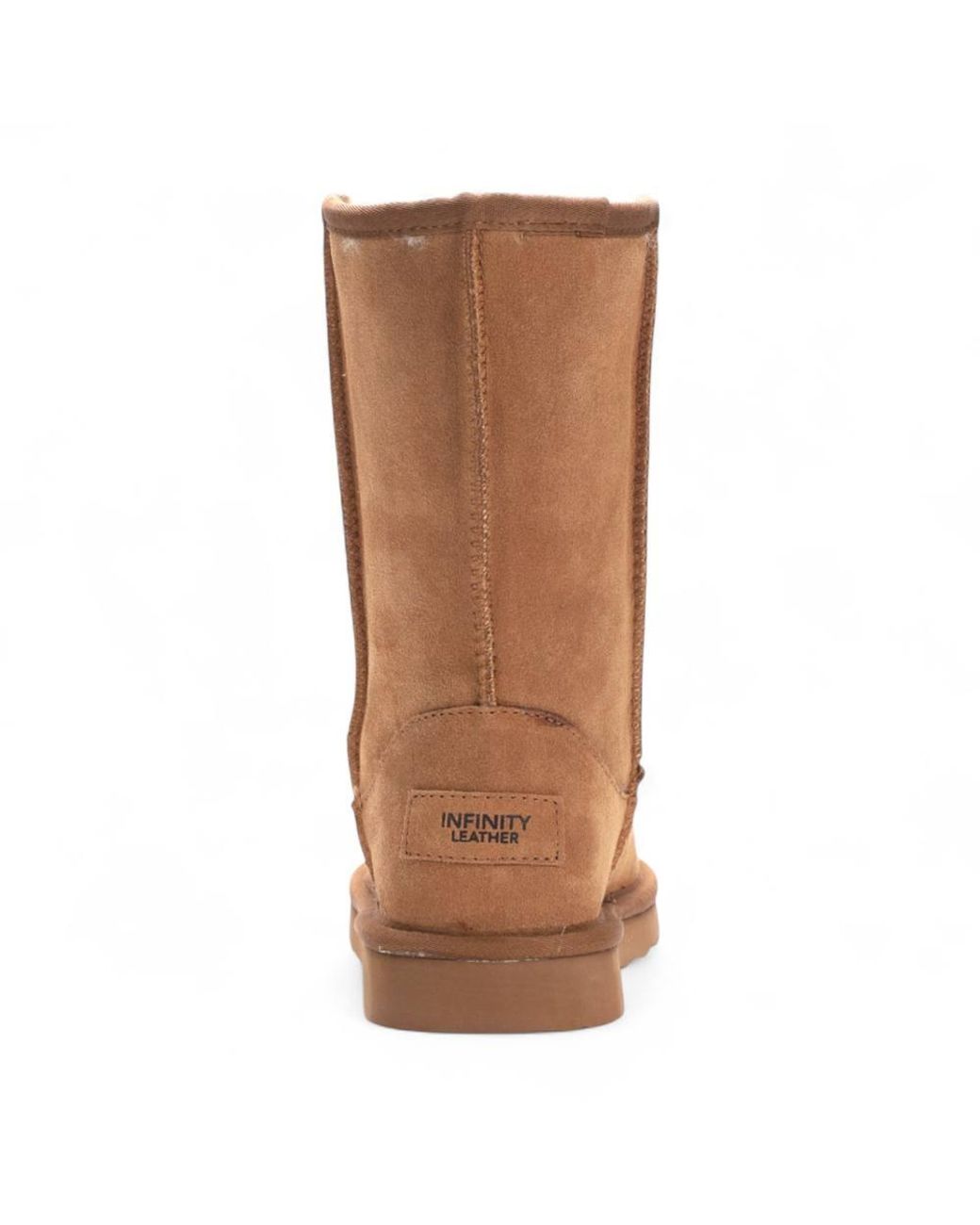 Infinity Leather Brown Genuine Sheepskin Suede Slip-On Ankle Winter Boots