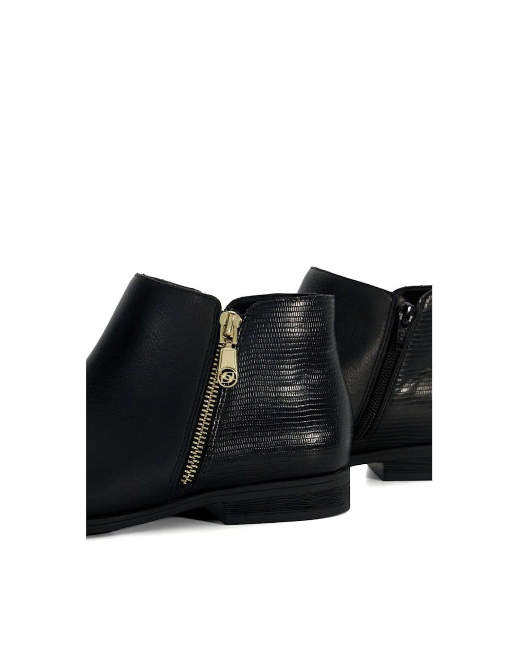 Dune Black Wide Fit 'Pandias' Leather Ankle Boots
