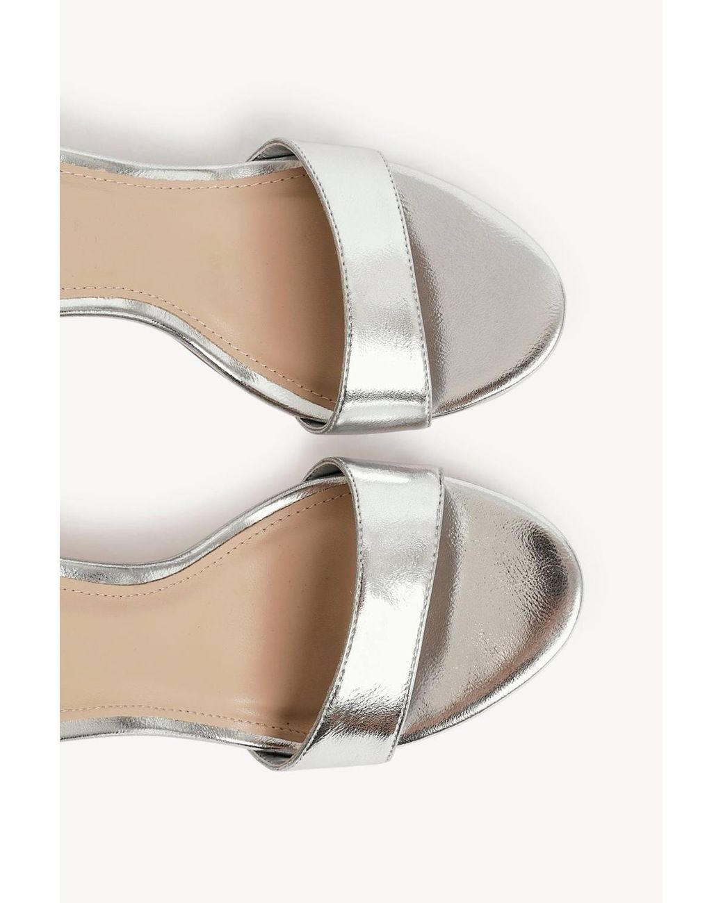 Linzi White Trance Faux Leather Block Heel