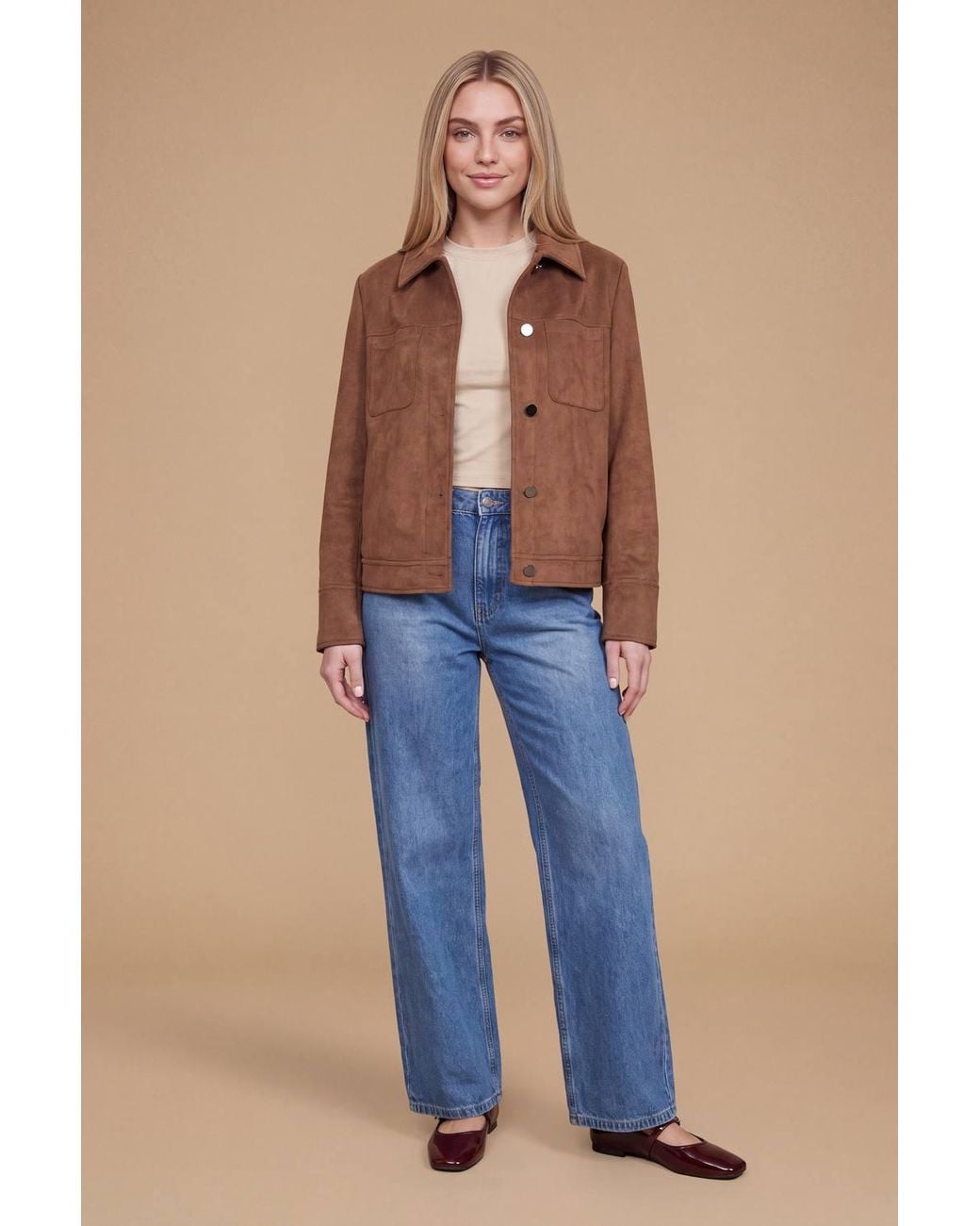 Dorothy Perkins Blue Pocket Detail Suedette Jacket