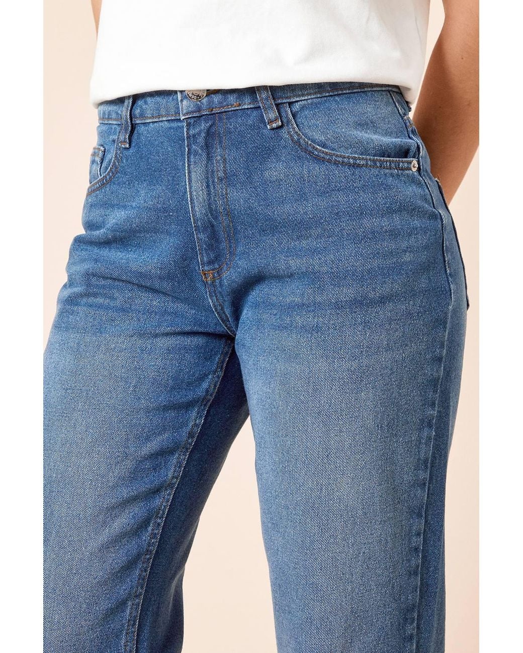 Dorothy Perkins Blue Boyfriends Ankle Grazer Fold Up Jeans
