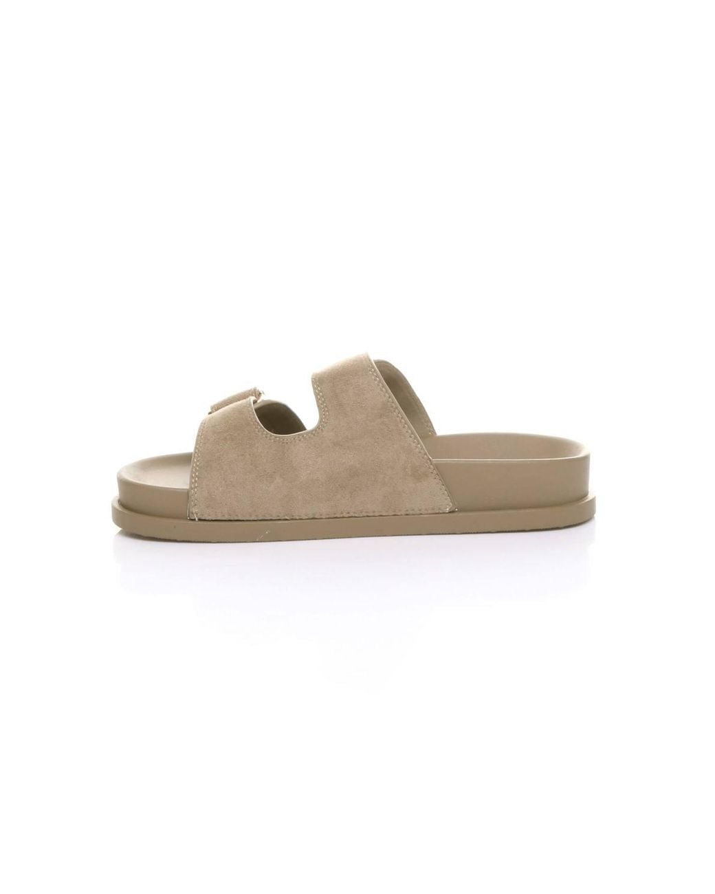 AJVANI Gray Flatform Double Buckle Footbed Sandals