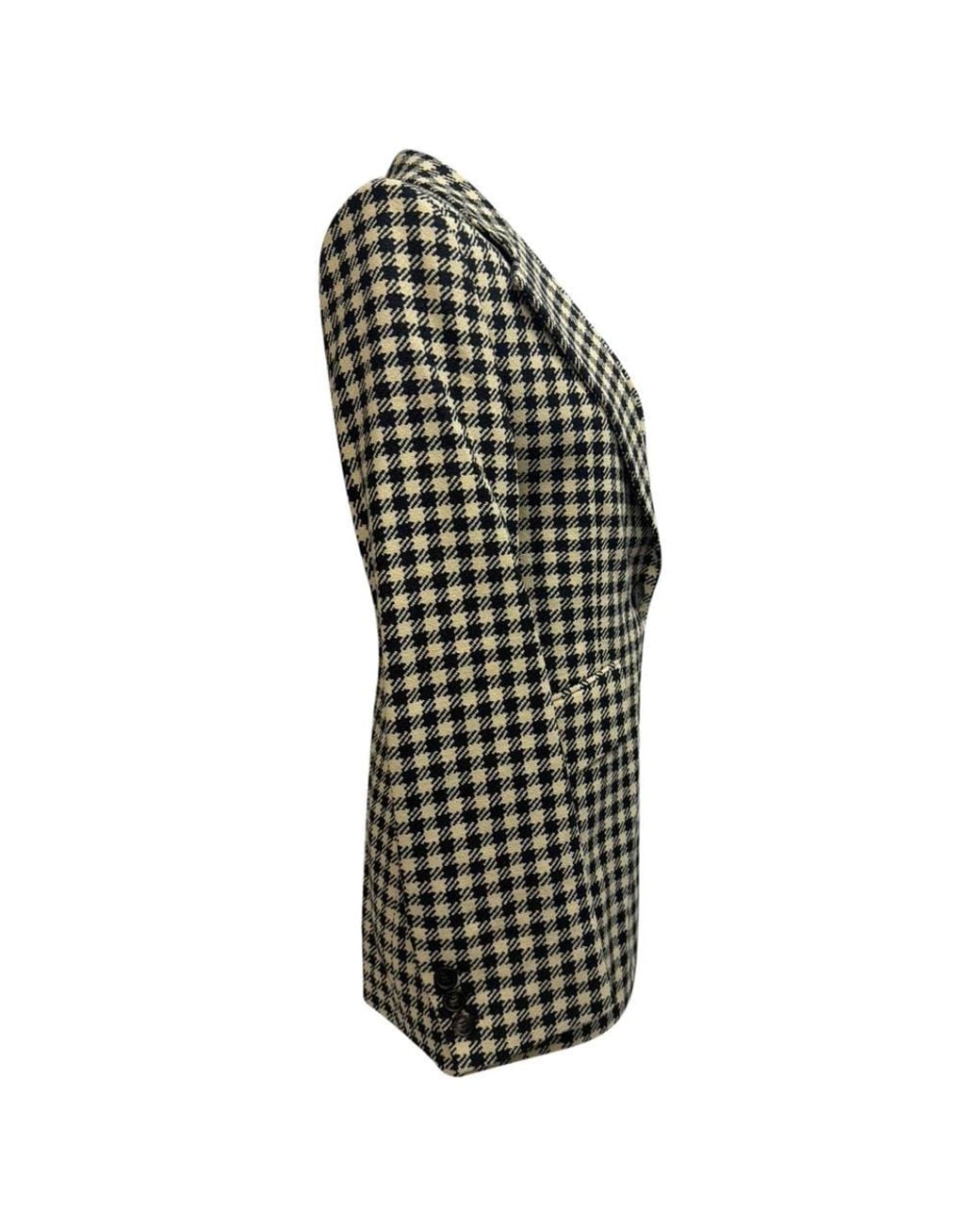 Victoria Beckham Green Preloved Houndstooth Tweed Blazer