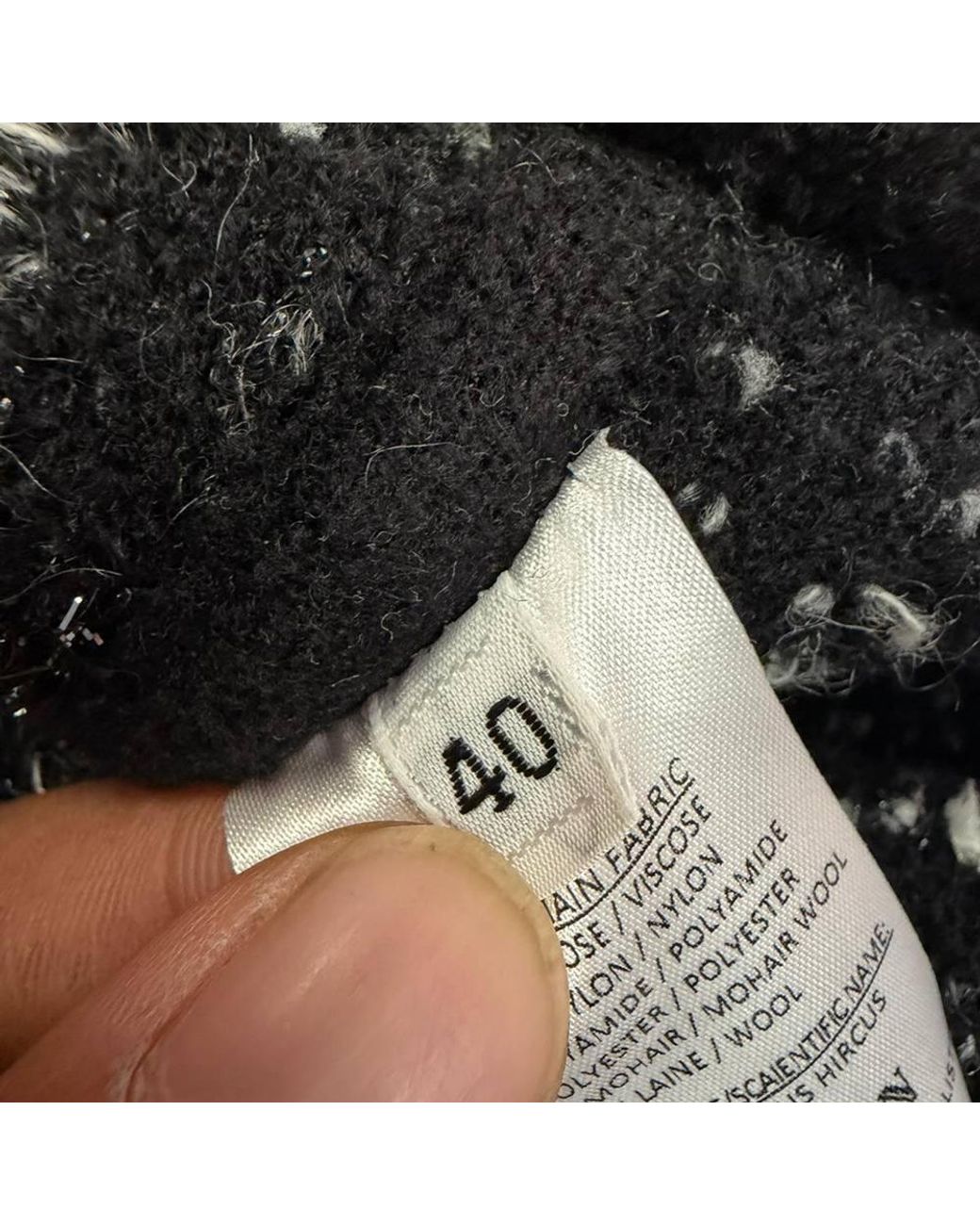 Balmain Black Preloved Plaid Double-Breasted Tweed Coat