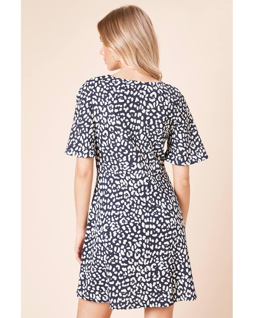 Dorothy Perkins Multicolor Leopard Angel Sleeve Mini Dress
