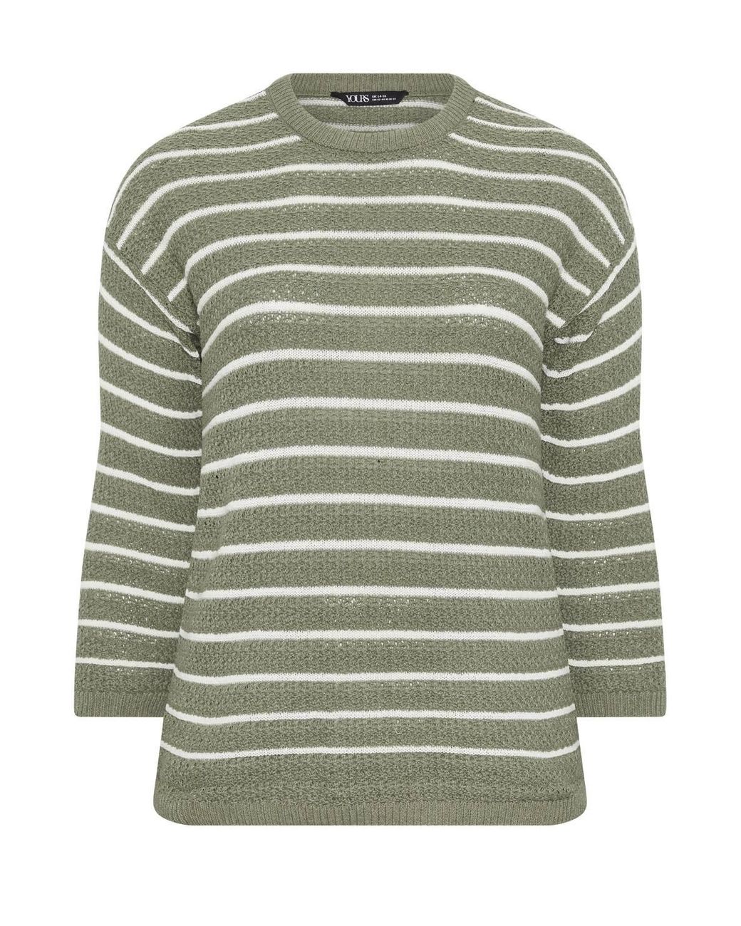 Yours Blue Stripe Knitted Jumper
