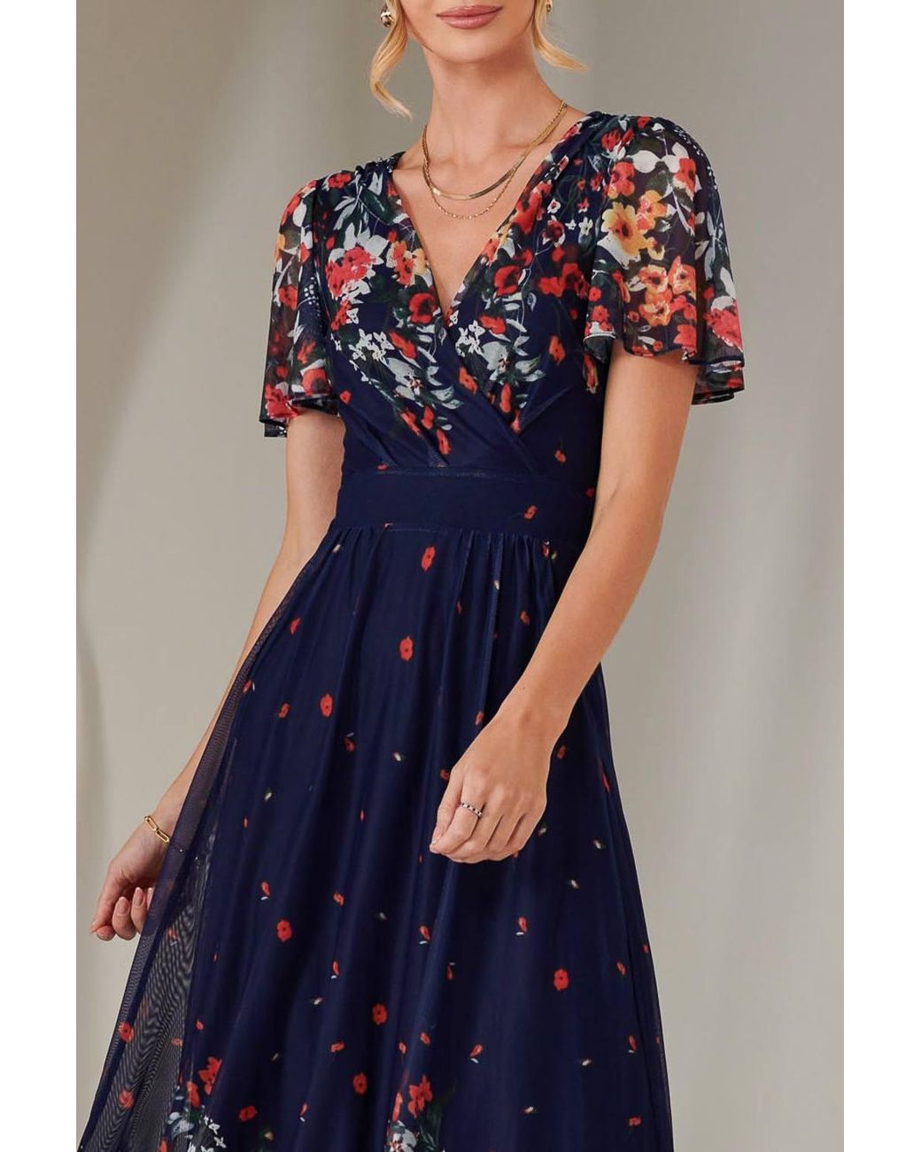 Jolie Moi Blue Wrap Maxi Dress