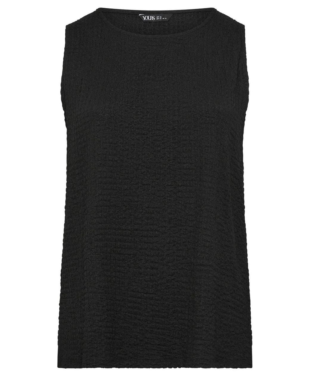 Yours Black Bubble Textured Vest Top