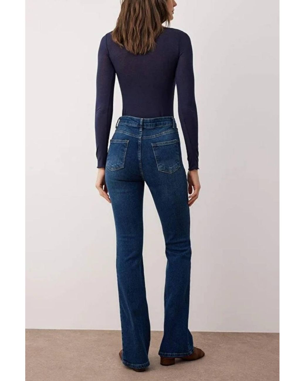 WOVCOR Blue High Waist Comfort Flare Jeans