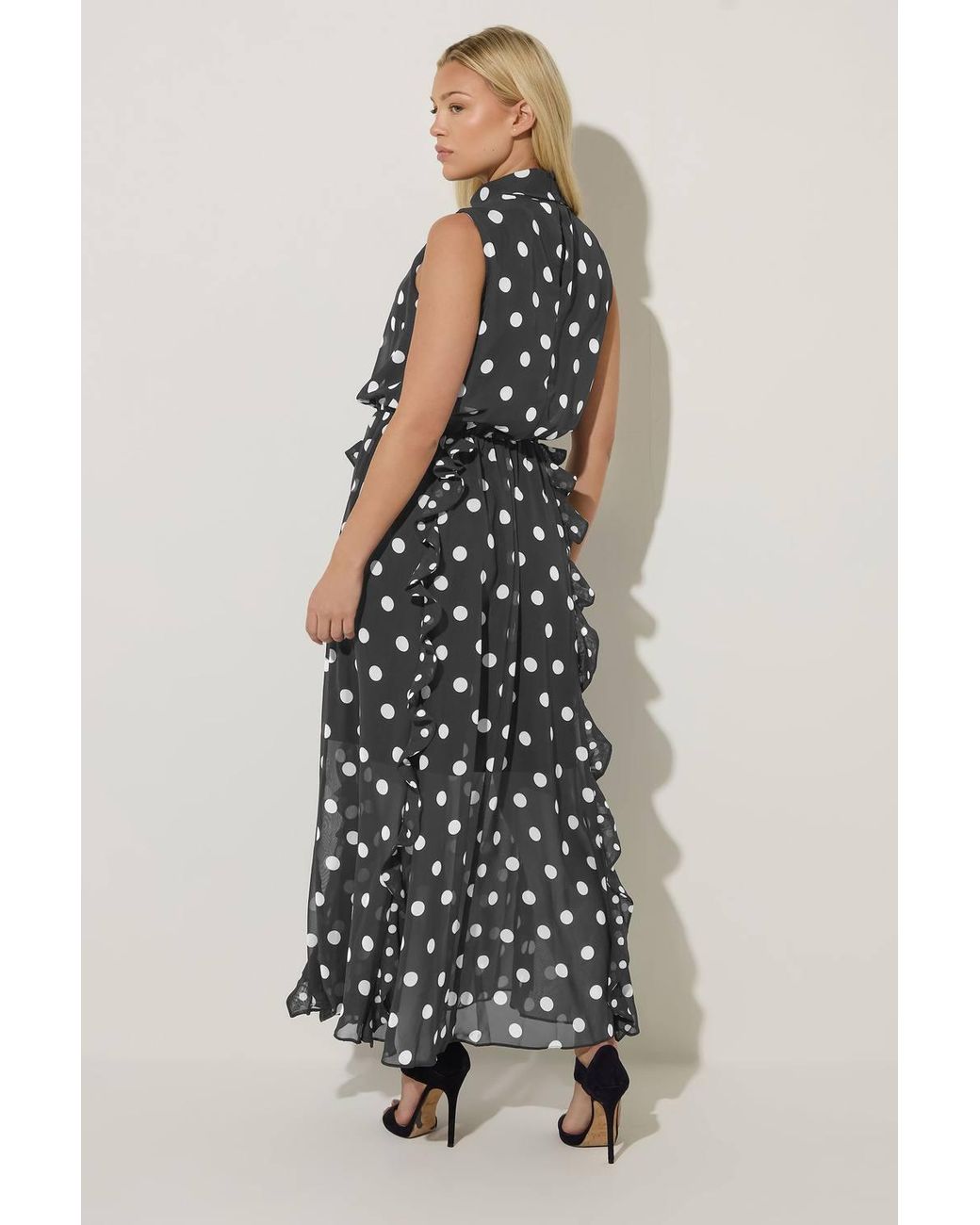 Star by Julien MacDonald Black Polka Dot Maxi Dress