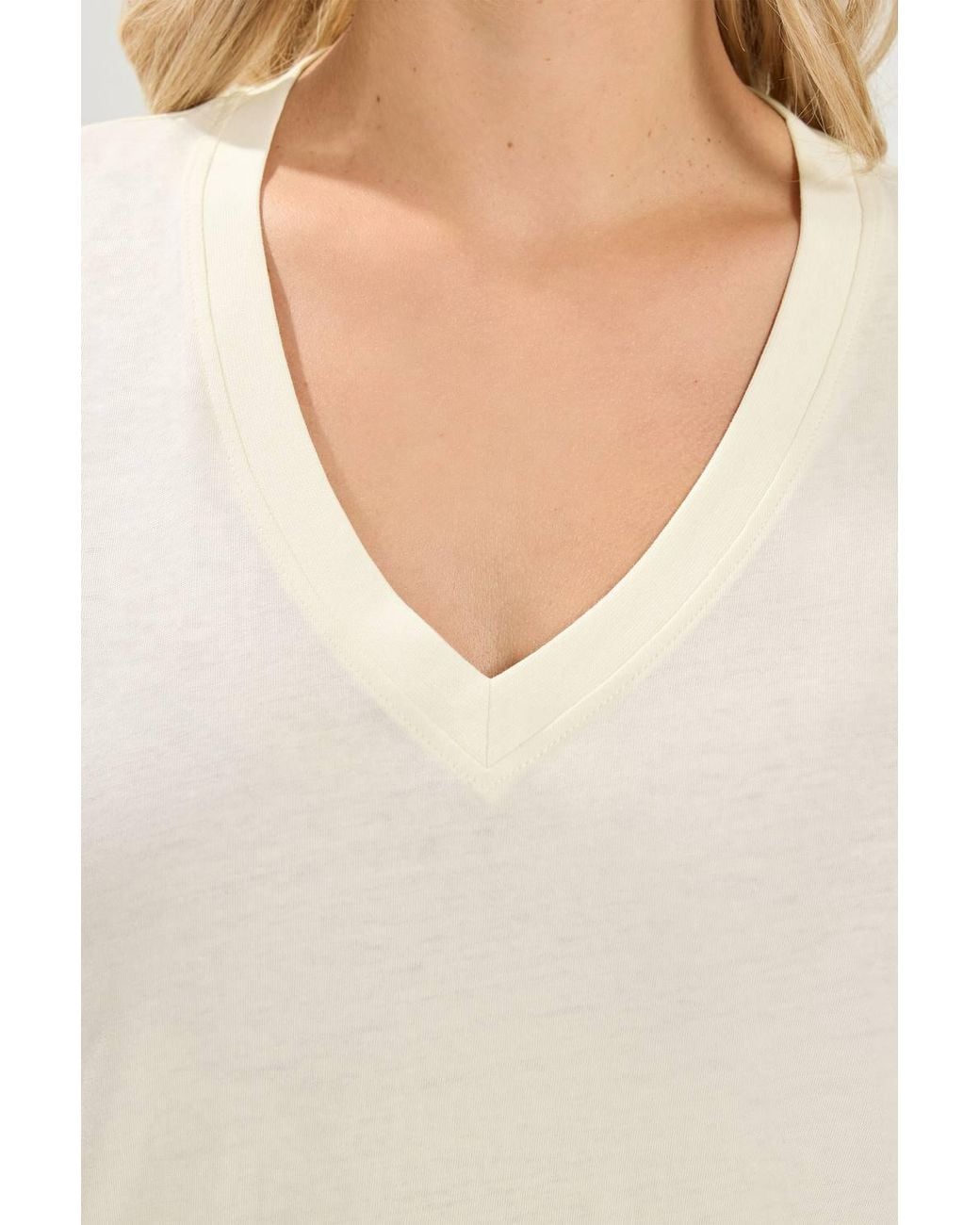 Yours White V-Neckline Longline T-Shirt