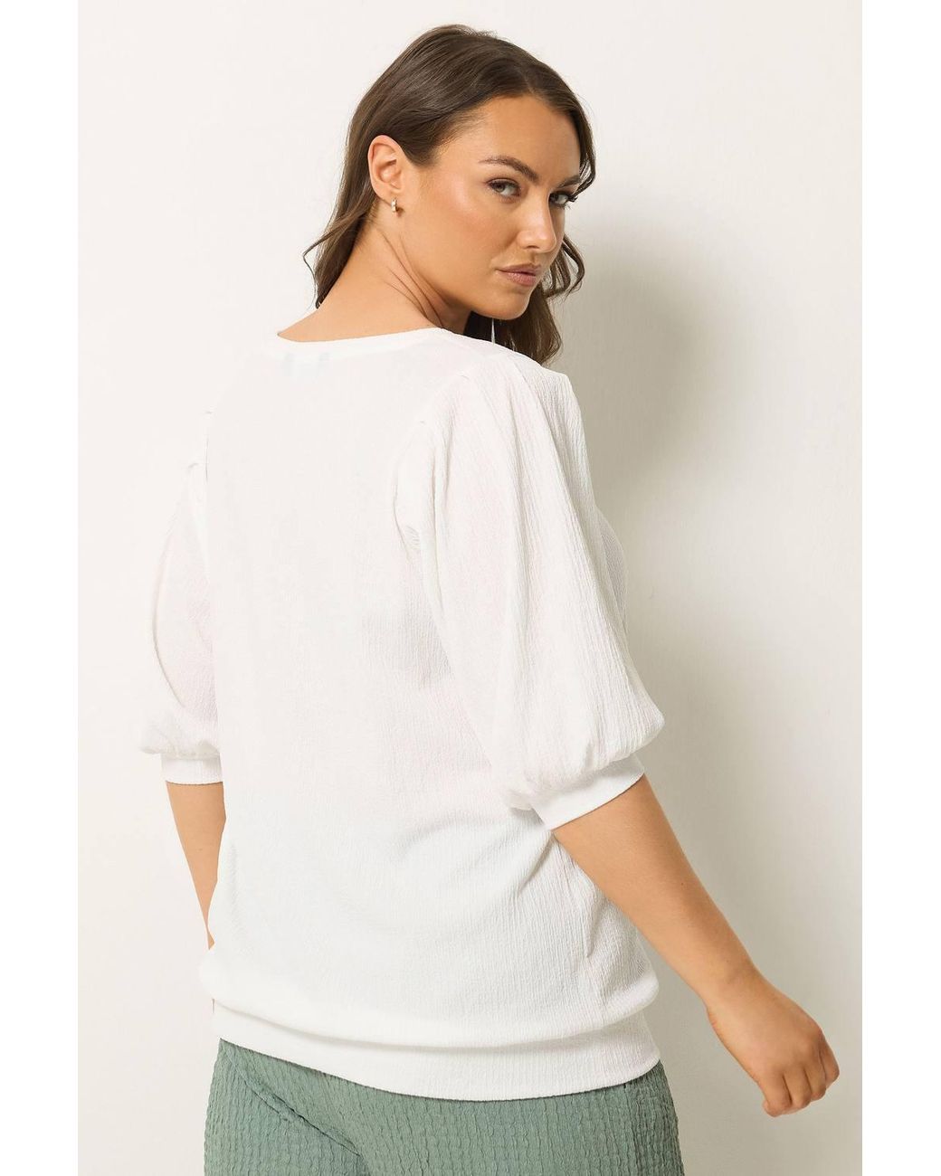 Yours White Puff Sleeve Top