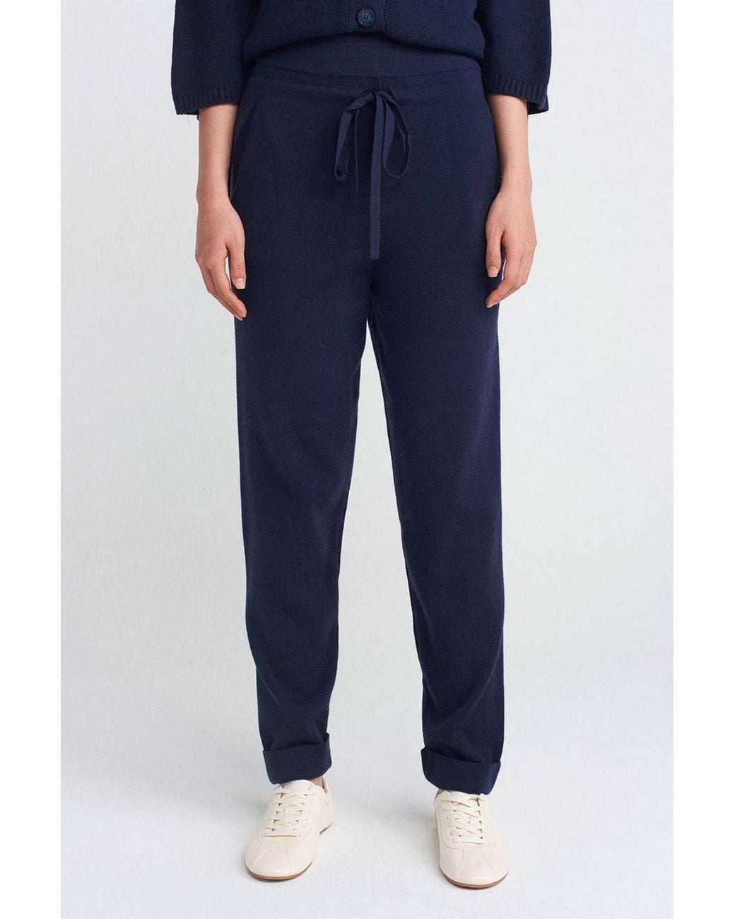 Dilvin Blue Lurex Knit Jogger Pants