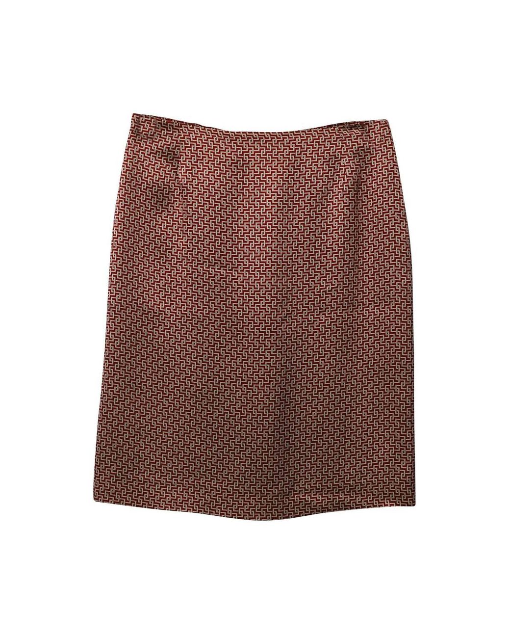 Etro Brown Preloved Geometric Print Knee Length Skirt
