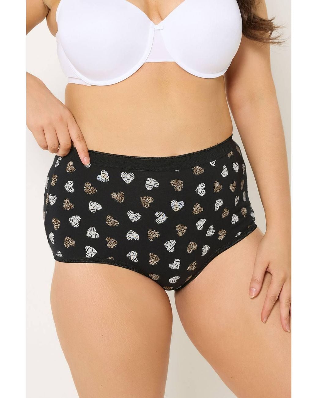 Yours Black 5 Pack High Waisted Full Briefs