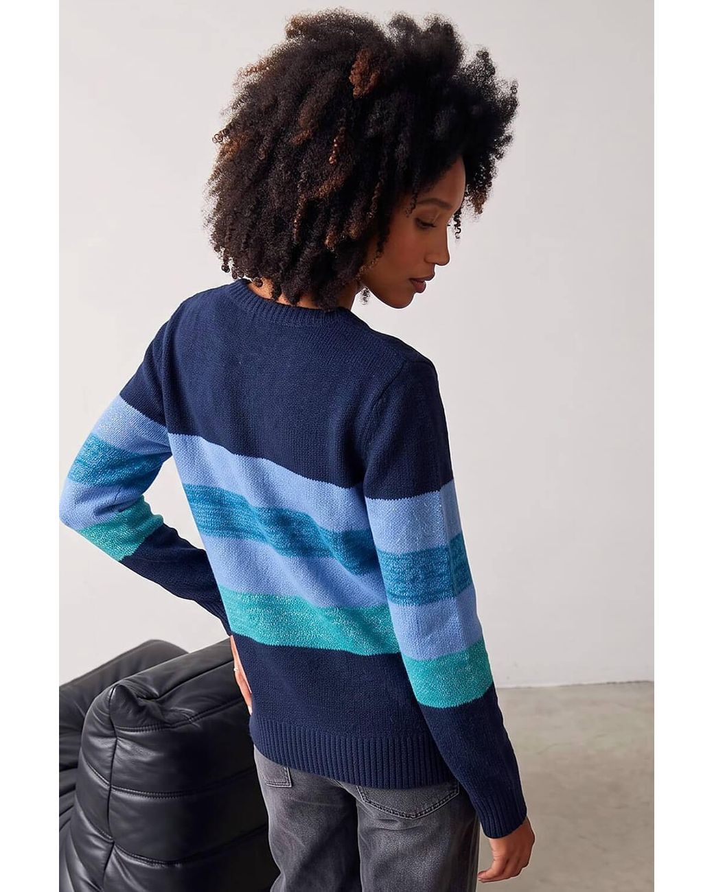 Roman Blue Sparkly Stripe Stretch Jumper