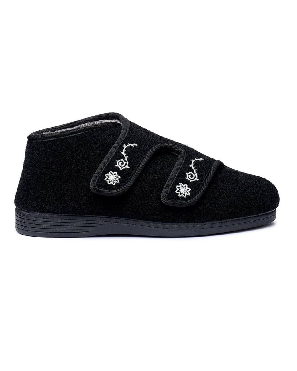 Hotter Black Wide Fit 'Nest' Bootie Slippers