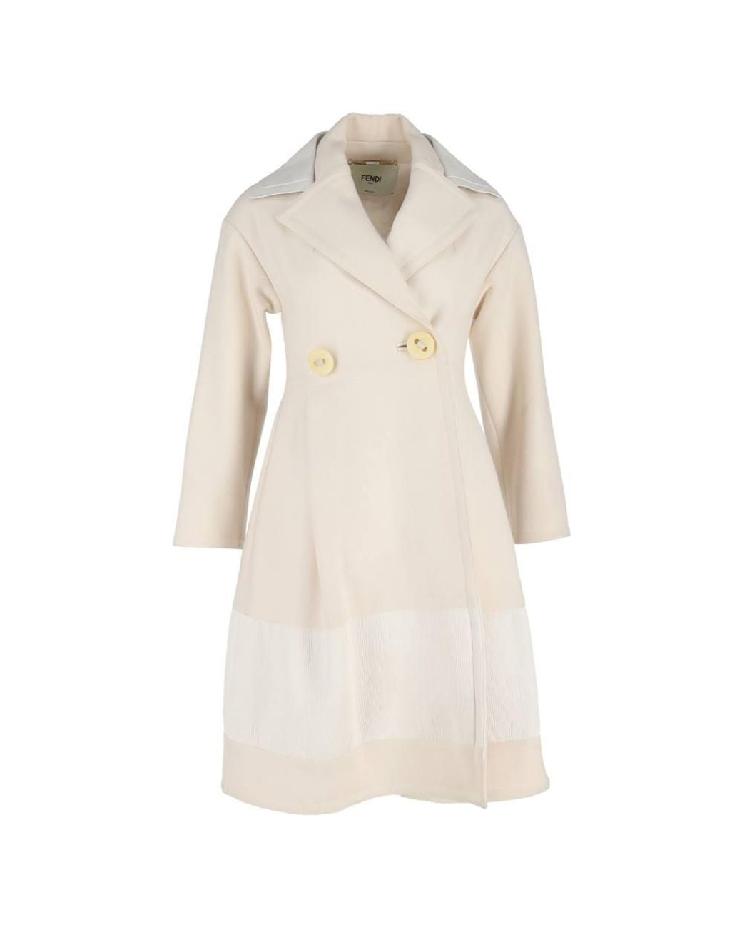 Fendi Natural Preloved Double-Breasted Coat