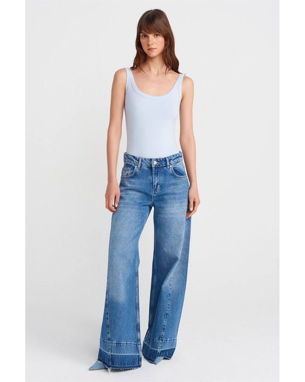 Dilvin White Sleeveless Ribbed Cotton-Blend Bodysuit
