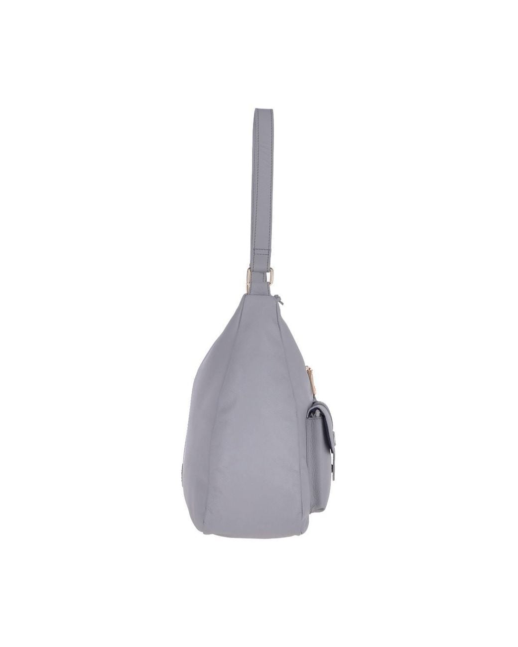 Ashwood Leather Gray Real Leather Medium Shoulder Bag