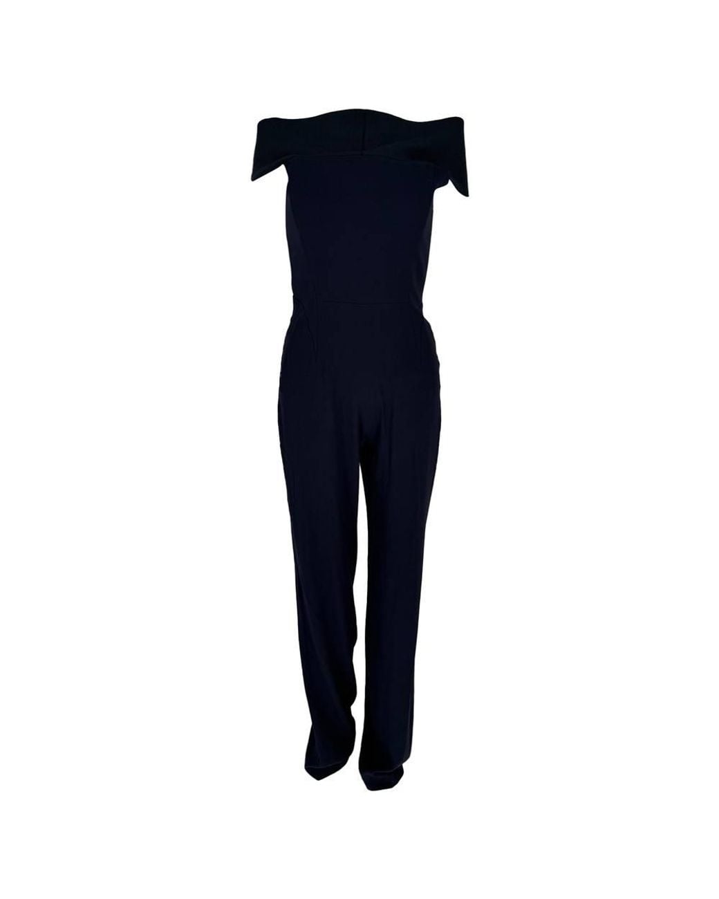 Galvan Blue Preloved Off-Shoulder Flared Jumpsuit